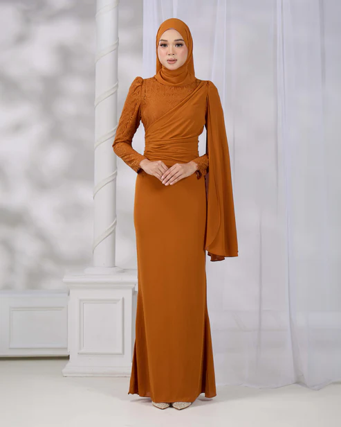 BRYNDA DRESS (BRICK ORANGE)