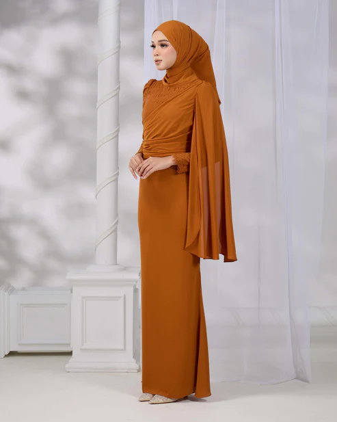 BRYNDA DRESS (BRICK ORANGE) - Image 5