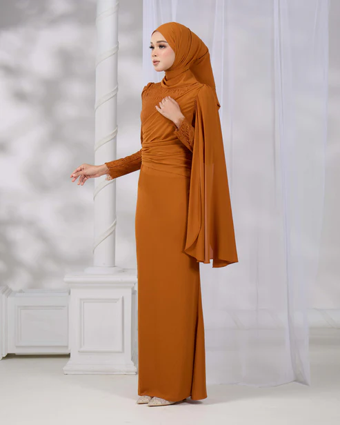 BRYNDA DRESS (BRICK ORANGE) - Image 4